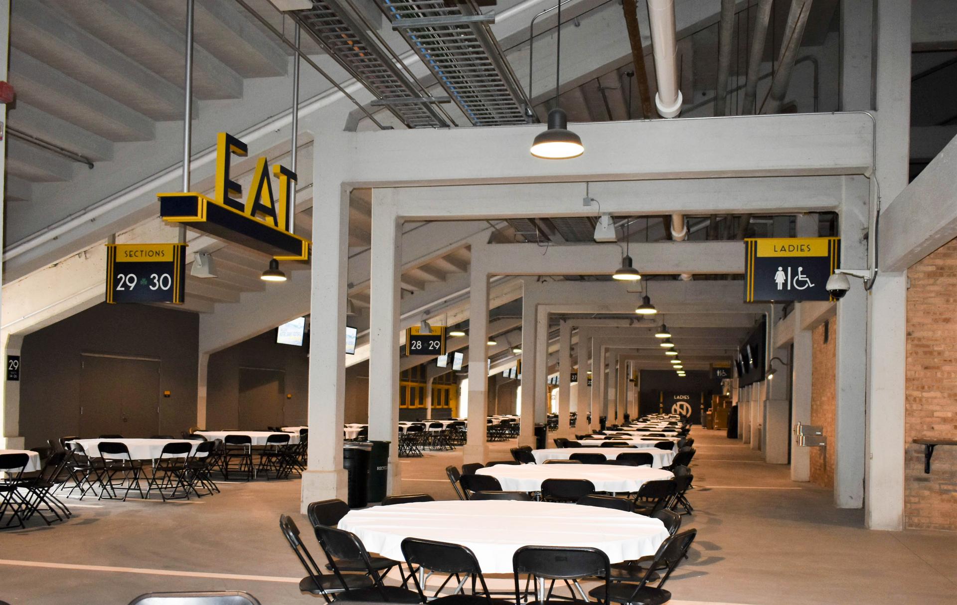 Notre Dame Stadium Concourse With Tables and Chairs Rentals