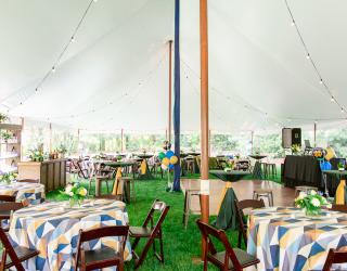 tented space with dance floor