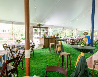 tented space with bar