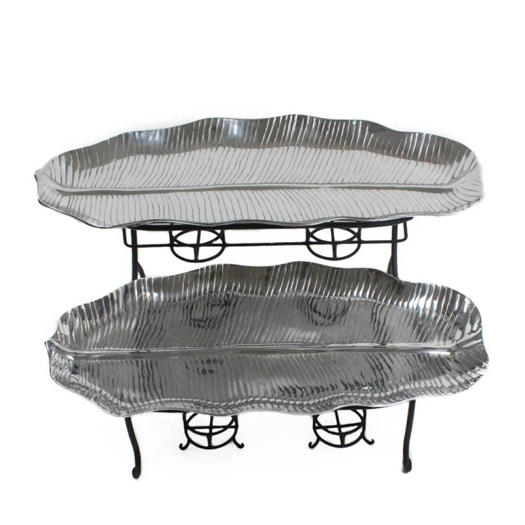 Banana Leaf Tiered Serving Set