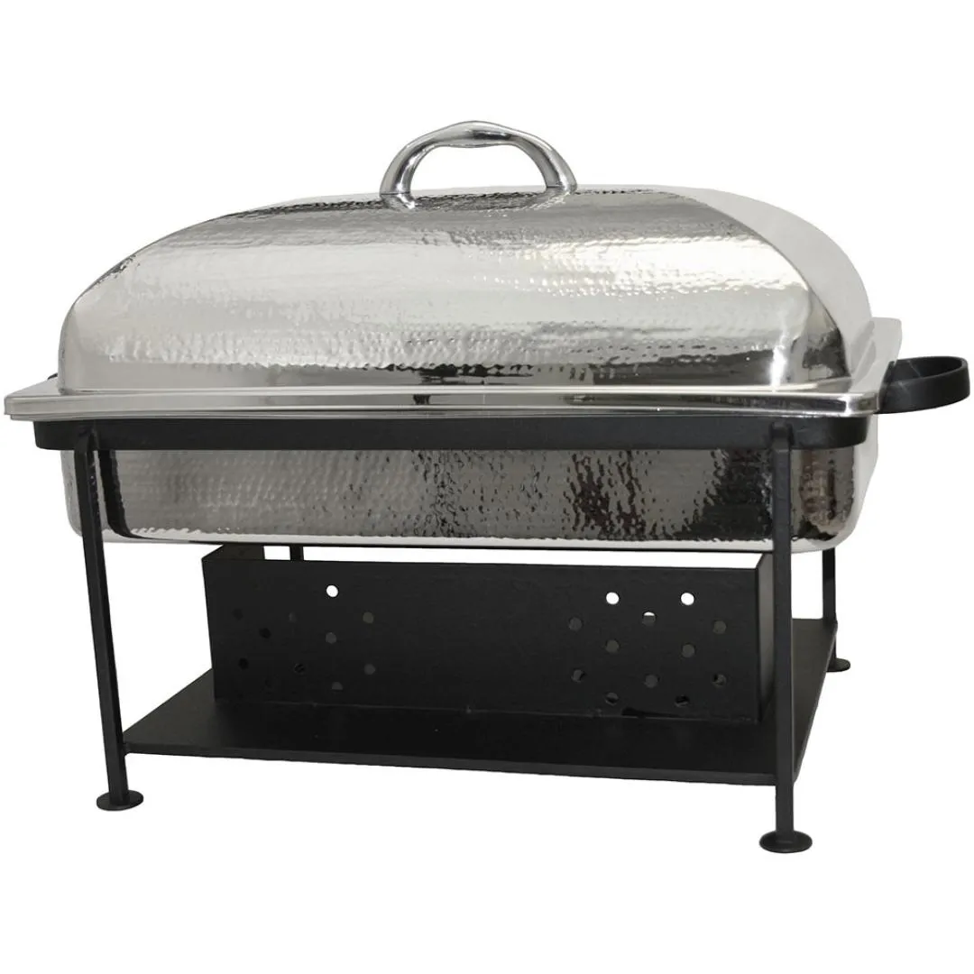 oblong hammered stainless chafer