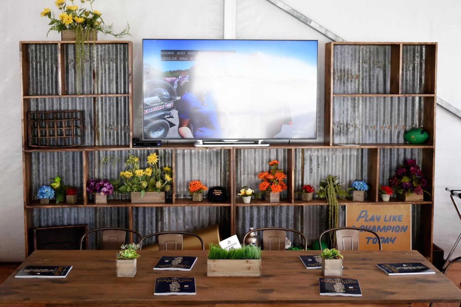 Corrugated Metal Shelves - Custom L shaped