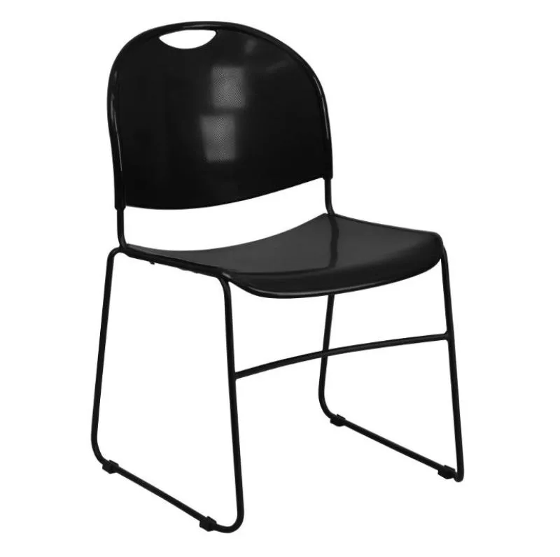 Black Stack, Sled Legs, Chair