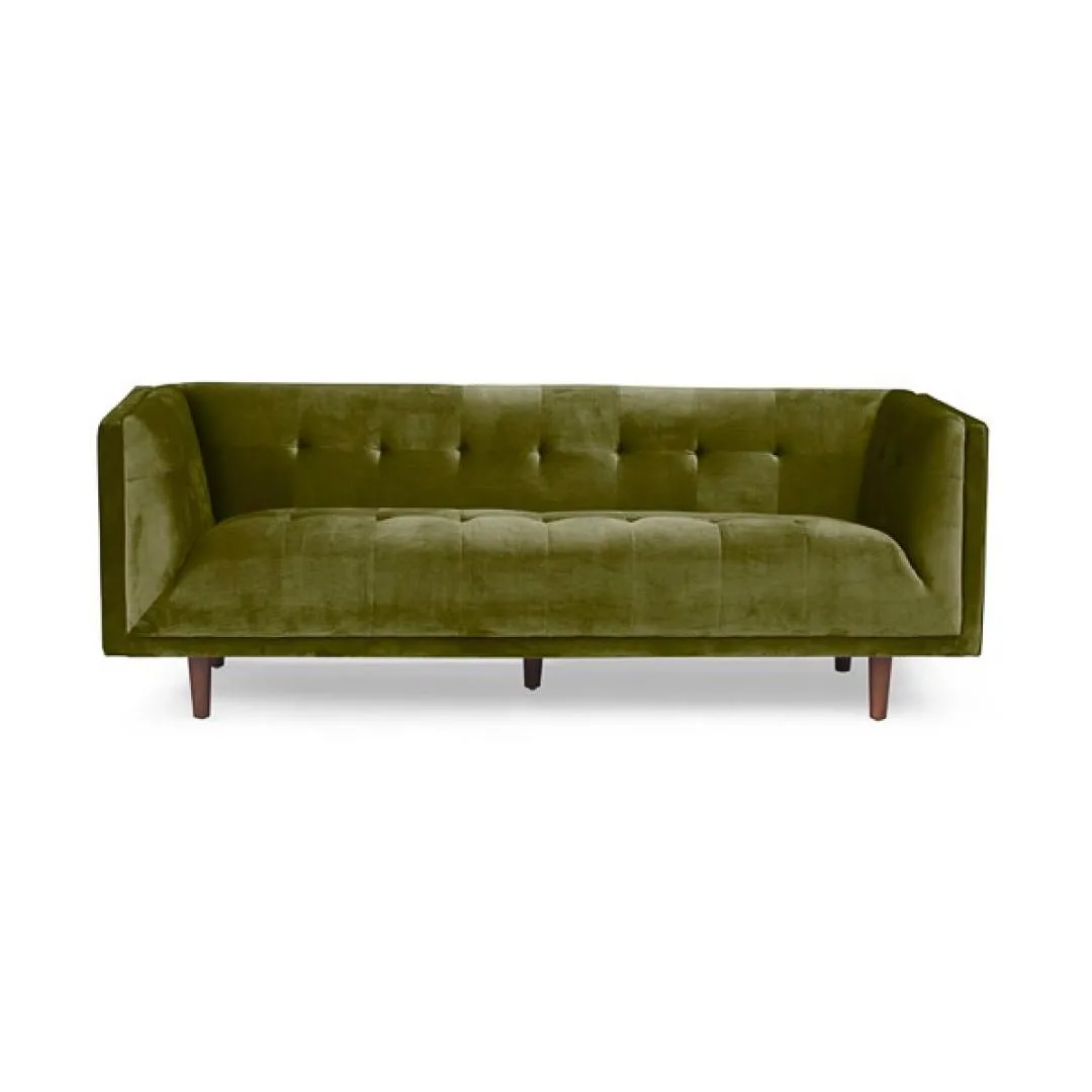Velvet Sofa - Olive Green