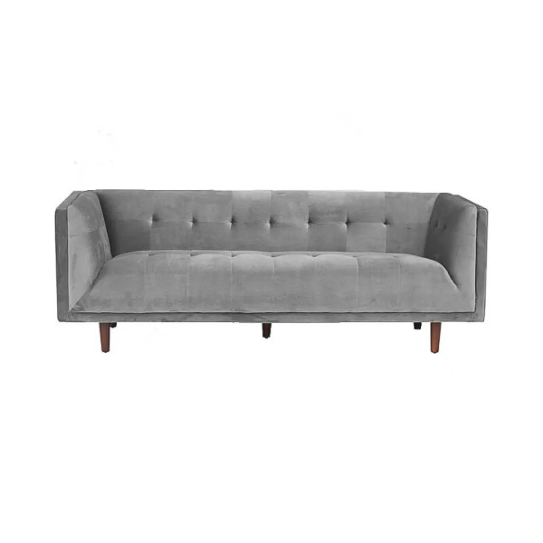 Velvet Sofa - Platinum Grey