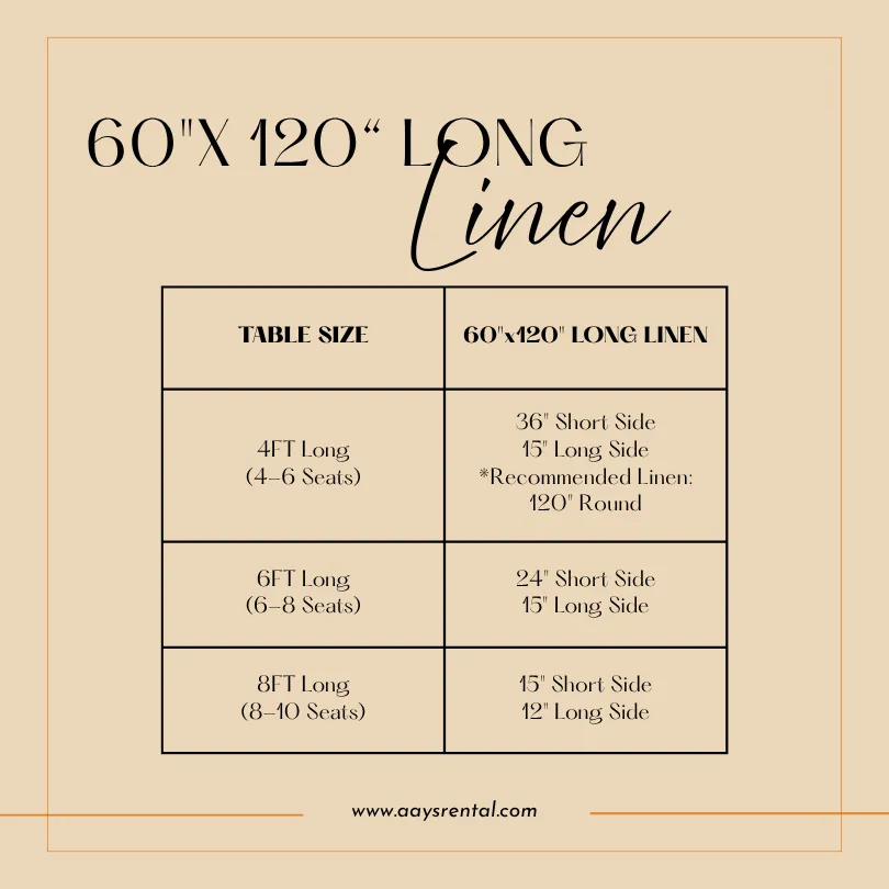 60x120 long linen size guide