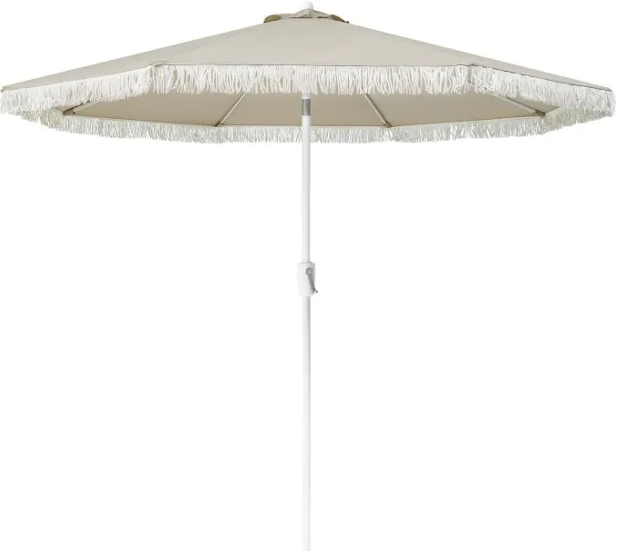 Beige Fringe Umbrella