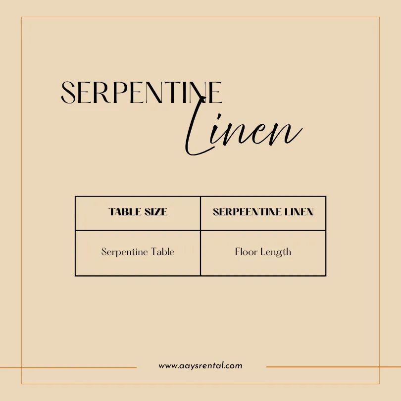 Serpentine linen size guide
