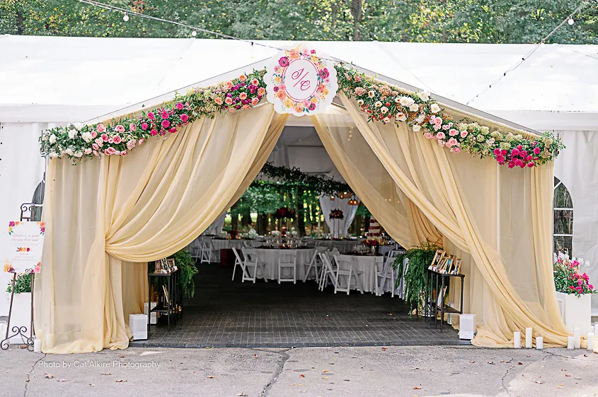 draped entrance